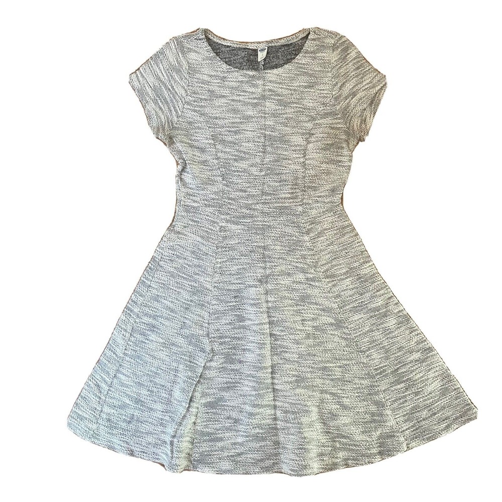 Old Navy Sweater Dress Womens Small A-Line Gray Short Sleeve Knit Flare‎